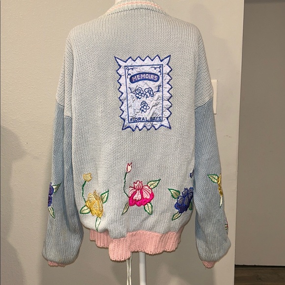 VINTAGE NO! JEANS CARDIGAN WOMEN'S Colorful Embroidered One Size Fits Most - Picture 8 of 12